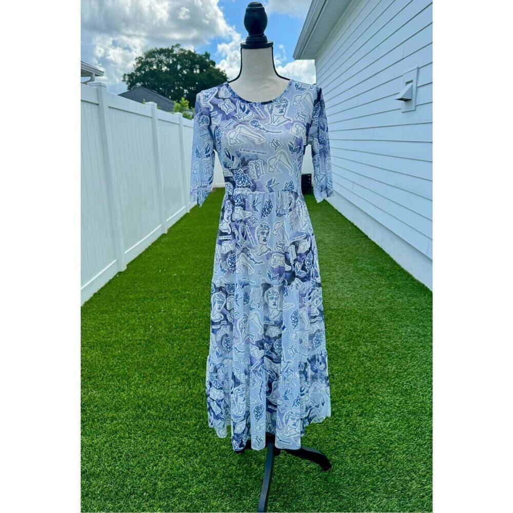 BAUM UND PFERDGARTEN Jones mesh midi dress Y2K 90s vintage vacation small $375